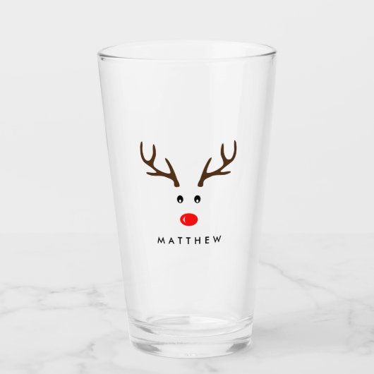 Personalisierter Namensren-Weihnachtsfeiertag Glas (Vorderseite)