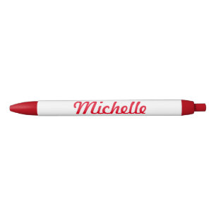 Personalisierter Namensstift in Rot für Büro oder  Kugelschreiber