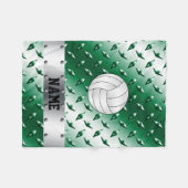 Personalisierter Namensvolleyballgrün-Diamantstahl Fleecedecke (Vorderseite (Horizontal))