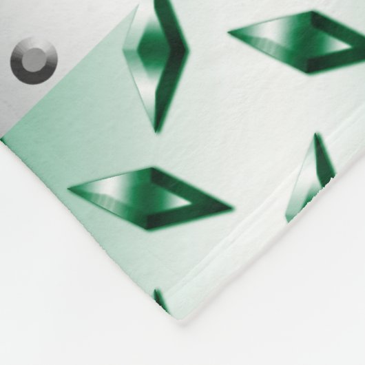 Personalisierter Namensvolleyballgrün-Diamantstahl Fleecedecke (Ecke)