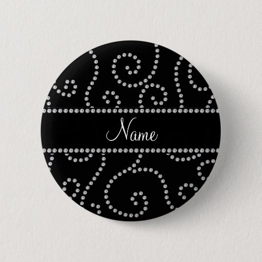 Personalisierter NamensWirbel des schwarzen Button (Vorderseite)