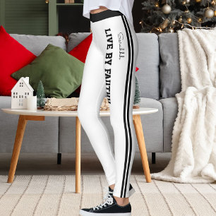 Personalisierter Namenszitat Aktive Frauen gestrei Leggings