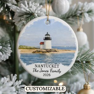 Personalisierter Nantucket-Schmuck, Massachusetts Keramik Ornament