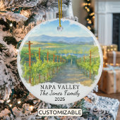 Personalisierter Napa-Tal-Ornament, Kalifornien Keramik Ornament