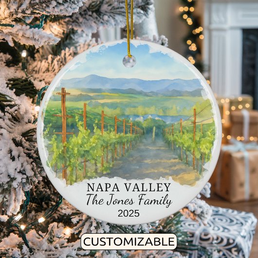 Personalisierter Napa-Tal-Ornament, Kalifornien Keramik Ornament