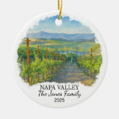 Personalisierter Napa-Tal-Ornament, Kalifornien Keramik Ornament (Vorne)