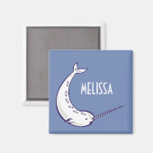 Personalisierter Narwhal Illustration-Kühlschrankm Magnet (Vorderseite/Rückseite)