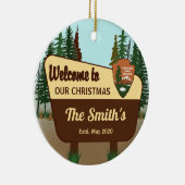 Personalisierter Nationalpark Weihnachten Keramik Ornament (Rechts)