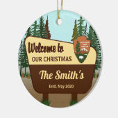 Personalisierter Nationalpark Weihnachten Keramik Ornament (Links)
