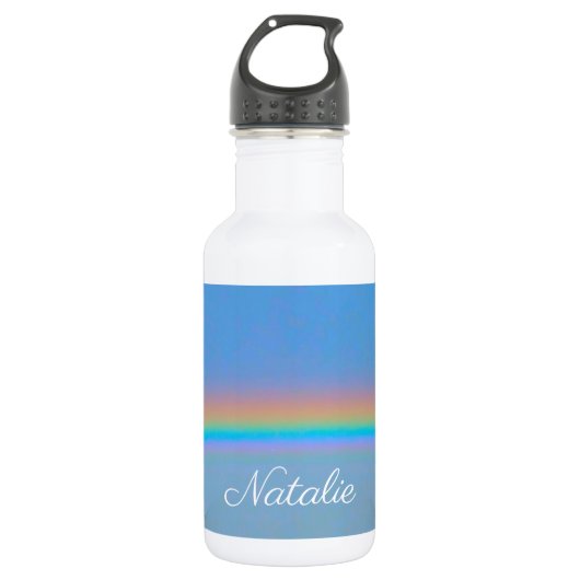 Personalisierter natürlicher Regenbogen Edelstahlflasche (Vorderseite)