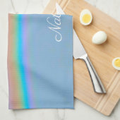 Personalisierter natürlicher Regenbogen Geschirrtuch (Viertel Falte)
