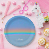 Personalisierter natürlicher Regenbogen Pappteller (Party)