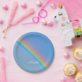 Personalisierter natürlicher Regenbogen Pappteller (Party)