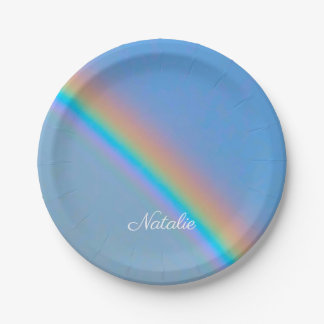 Personalisierter natürlicher Regenbogen Pappteller