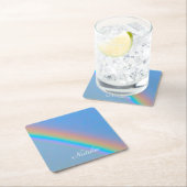 Personalisierter natürlicher Regenbogen Rechteckiger Pappuntersetzer (Vor Ort)