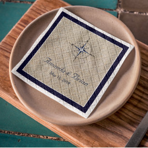Personalisierter Nautical Compass Hochzeit von Nap Serviette