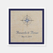 Personalisierter Nautical Compass Hochzeit von Nap Serviette (Vorderseite)