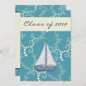 Personalisierter Nautical Sailboat Abschluss Einla Einladung (Vorne/Hinten)