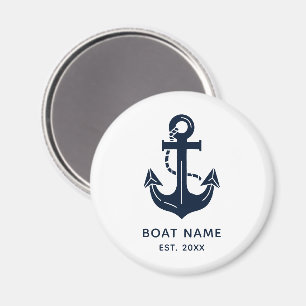 Personalisierter nautischer Anker Bootname Magnet