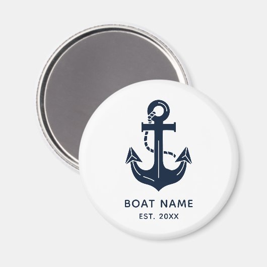 Personalisierter nautischer Anker Bootname Magnet (Vorderseite/Rückseite)