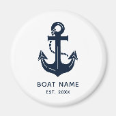 Personalisierter nautischer Anker Bootname Magnet (Vorne)