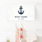 Personalisierter nautischer Anker Bootsname Banner (Insitu)