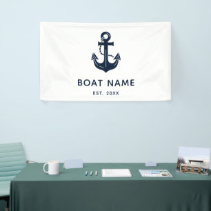 Personalisierter nautischer Anker Bootsname Banner