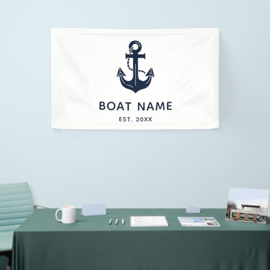 Personalisierter nautischer Anker Bootsname Banner (Messeveranstaltung)