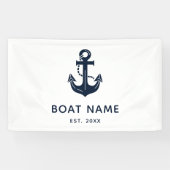 Personalisierter nautischer Anker Bootsname Banner (Horizontal)