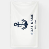 Personalisierter nautischer Anker Bootsname Banner (Vertikal)