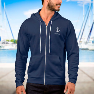 Personalisierter nautischer Anker und Seil-Bootnam Hoodie