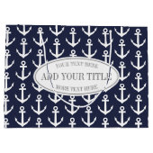 Personalisierter nautischer Ankerdruck große Gesch Geschenktüte (Rückseite)