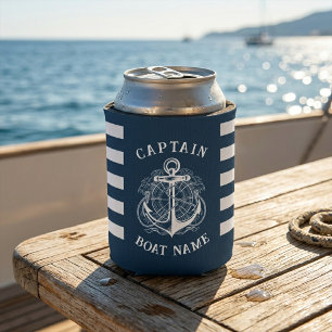  Personalisierter nautischer Kapitän Boot Name Ank Dosenkühler