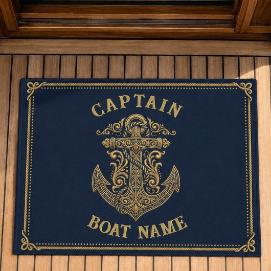 Personalisierter nautischer Kapitän Boot Name Anke Fußmatte