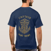 Personalisierter nautischer Kapitän Boot Name Anke T-Shirt (Rückseite)