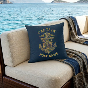 Personalisierter nautischer Kapitän Bootsname Anke Kissen