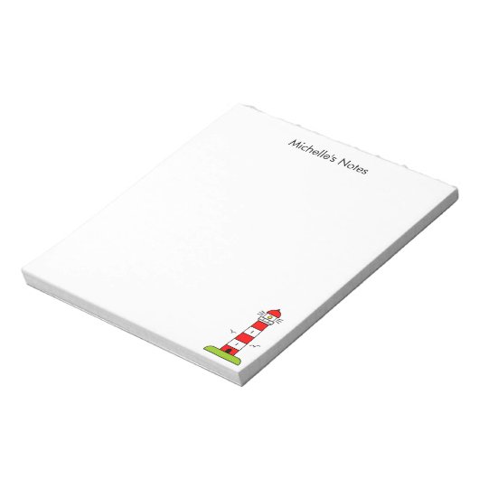 Personalisierter nautischer Leuchtturm zum Schreib Notizblock (Rotiert)