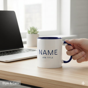 Personalisierter Navy-Blau-Kombibecher mit Ihrem N Tasse