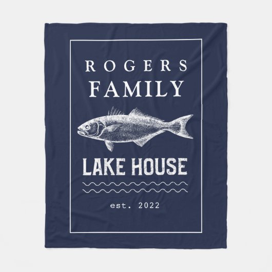 Personalisierter Navy Blauer Rustikaler Fleece Bla (Vorderseite)