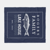 Personalisierter Navy Blauer Rustikaler Fleece Bla (Vorderseite (Horizontal))