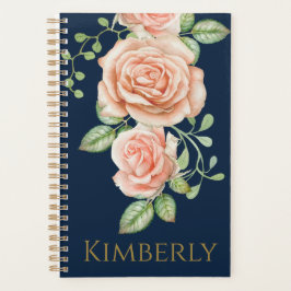 Personalisierter Navy Blue Gold Blush Blues Planer