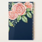 Personalisierter Navy Blue Gold Blush Blues Planer (Rückseite)