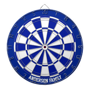 Personalisierter Navy Blue & White Bicolor Dartscheibe
