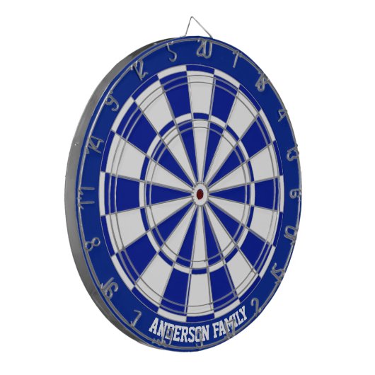 Personalisierter Navy Blue & White Bicolor Dartscheibe (Vorderseite Links)