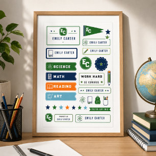 Personalisierter Navy-Grün-Wissenschaftsschul-Cove Poster