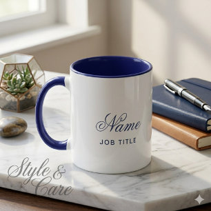 Personalisierter Navy-Kombi-Kaffeebecher Name Tasse