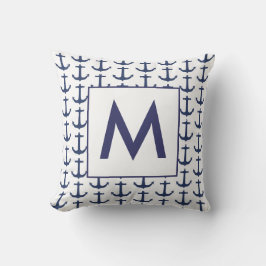 Personalisierter Navy-Nautical-Anker Kissen