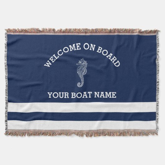 Personalisierter Navy- und White Strip | Name des Decke (Vorderseite)