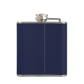 Personalisierter Navyblauer Golfclub-Name Flachmann (Rückseite)