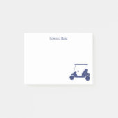 Personalisierter navyblauer Golfwagen Post-it Klebezettel (Vorderseite)
